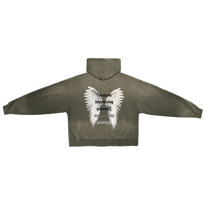 CELESTIA WINGS Monkey Washed Zip Hoodie