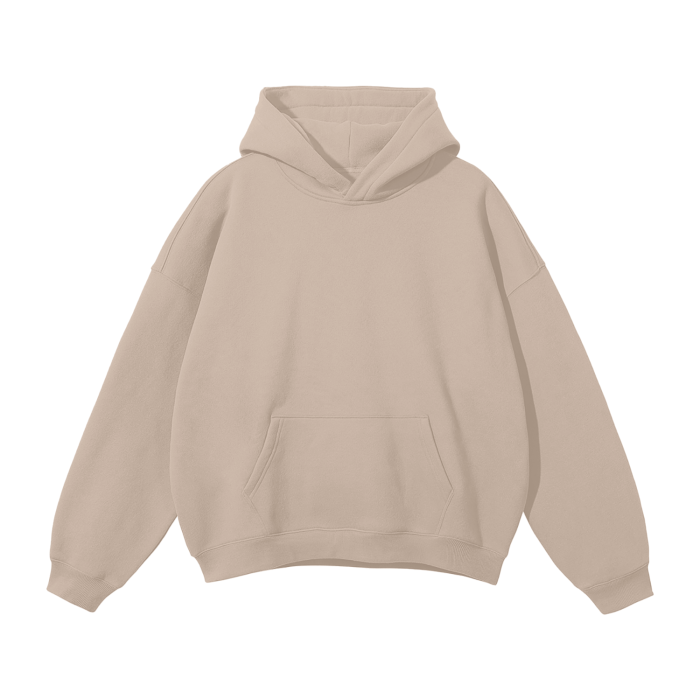 CELESTIA BASICS Oversized Solid Color Fleece Hoodie