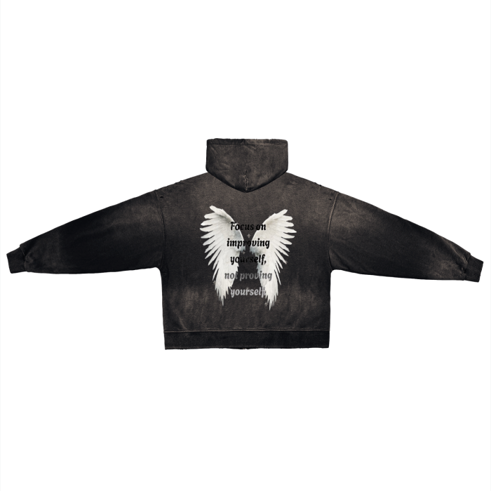 CELESTIA WINGS Monkey Washed Zip Hoodie